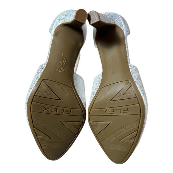 New Life  Stride Giovanna Soft System Women’s Heels Silver Zipper-backed Size 9 - Picture 5 of 8